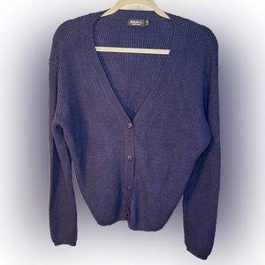 Bolide-I navy blue, v- neck knit sweater M